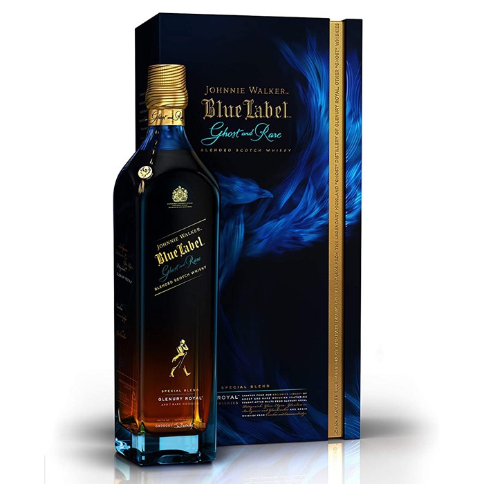 View Johnnie Walker Blue Label Ghost and Rare Glenury Royal Whisky 70cl