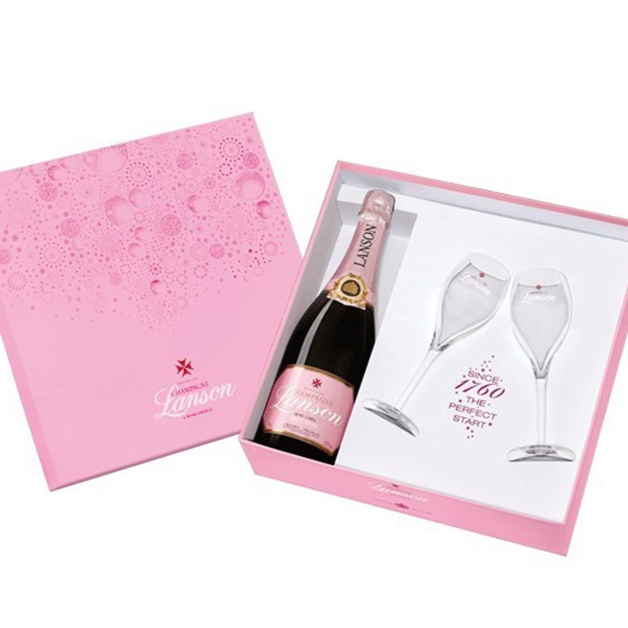View Lanson Rose & Branded Flutes Coffret Set, NV, 75cl