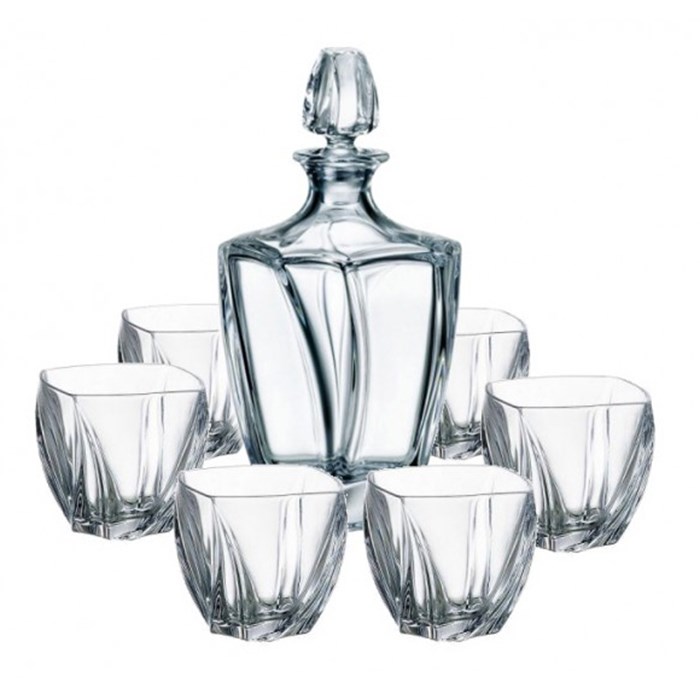 View Bohemia Neptune Crystal Decanter Set with 6 Neptune Glasses