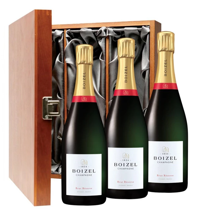 View Boizel Brut Reserve NV Champagne 75cl Three Bottle Luxury Gift Box
