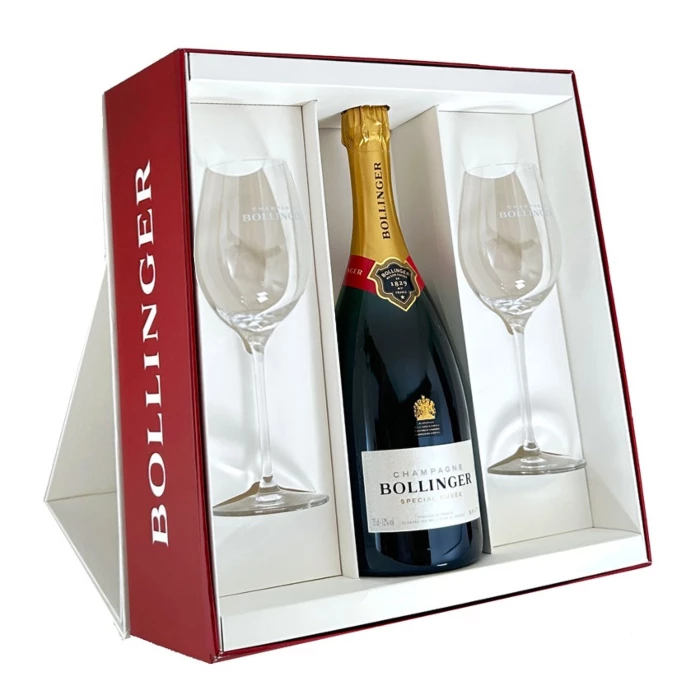 View Bollinger Special Cuvee Champagne & 2 Branded Flutes Champagne Gift set