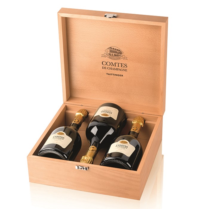 View 3 x Taittinger Comtes De Champagne Blanc De Blanc in Treble Gift Box
