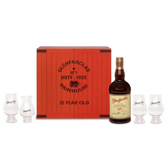 View Glenfarclas 25 Year Old Glasses and Jug Gift Set Whisky 70cl