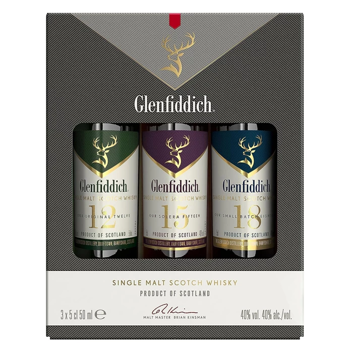 View Glenfiddich The Family Collection Single Malt Scotch Whisky Gift Set 3 x 5cl