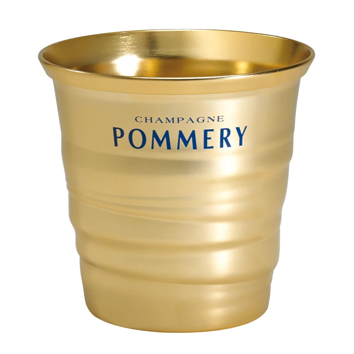 View Pommery Branded Metal Ice Bucket In Gold