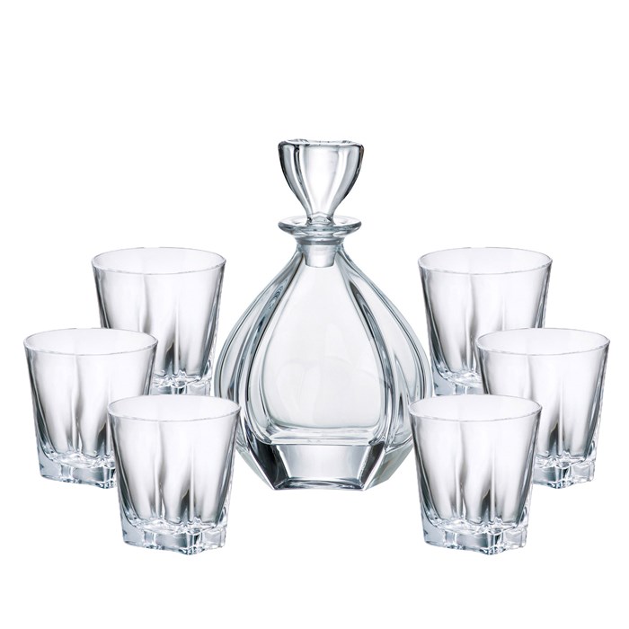 View Bohemia Laguna Crystal Decanter Set with 6 Laguna Glasses