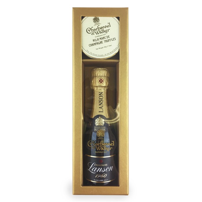 View Lanson La Black Label 20cl Champagne & Charbonnel Truffles Gift Box Set