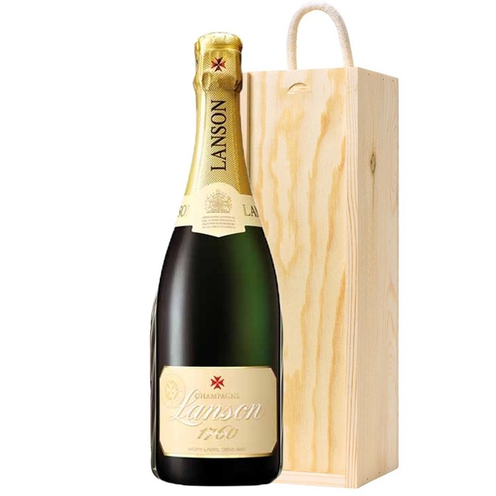 View Lanson Ivory Label Demi-Sec, Gift Boxed 75cl In Pine Gift Box