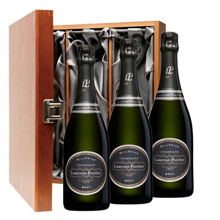 View Laurent Perrier Brut Vintage 2012 Champagne 75cl Three Bottle Luxury Gift Box
