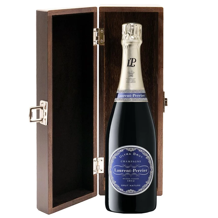 View Laurent Perrier Ultra Brut Champagne 75cl in Luxury Elm Wood  Gift Box