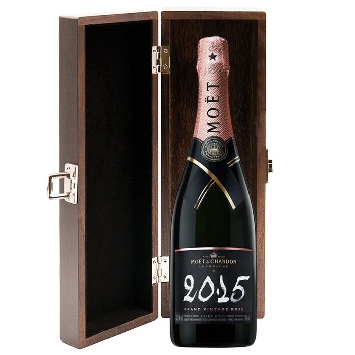 View Moet & Chandon Vintage Rose 2015 Champagne 75cl in Luxury Elm Wood  Gift Box