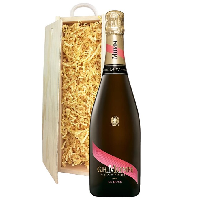 View Mumm Rose Champagne 75cl In Pine Gift Box