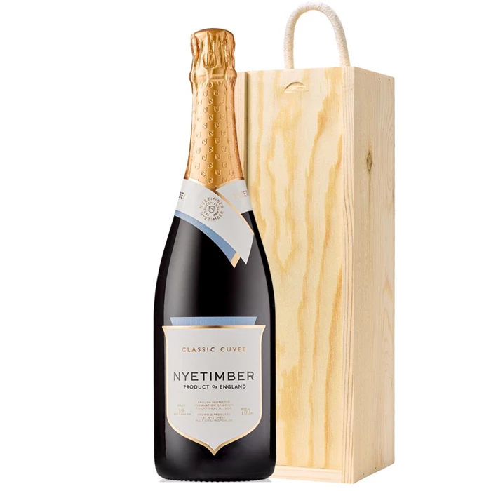 View Nyetimber Classic Cuvee English Sparkling 75cl In Pine Gift Box