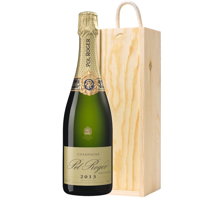 View Pol Roger Blanc de Blancs 2015 Vintage In Pine Gift Box