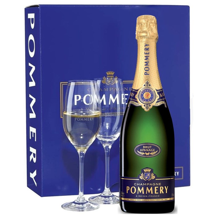 View Pommery Apanage Brut Champagne Gift Pack With 2 Flutes 75cl