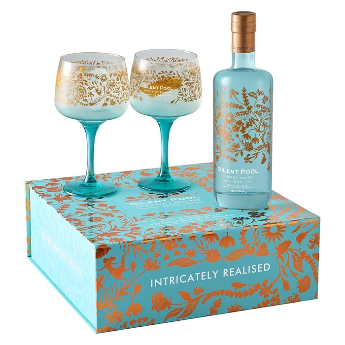 View Silent Pool Gin and Copa Glasses Gift Set