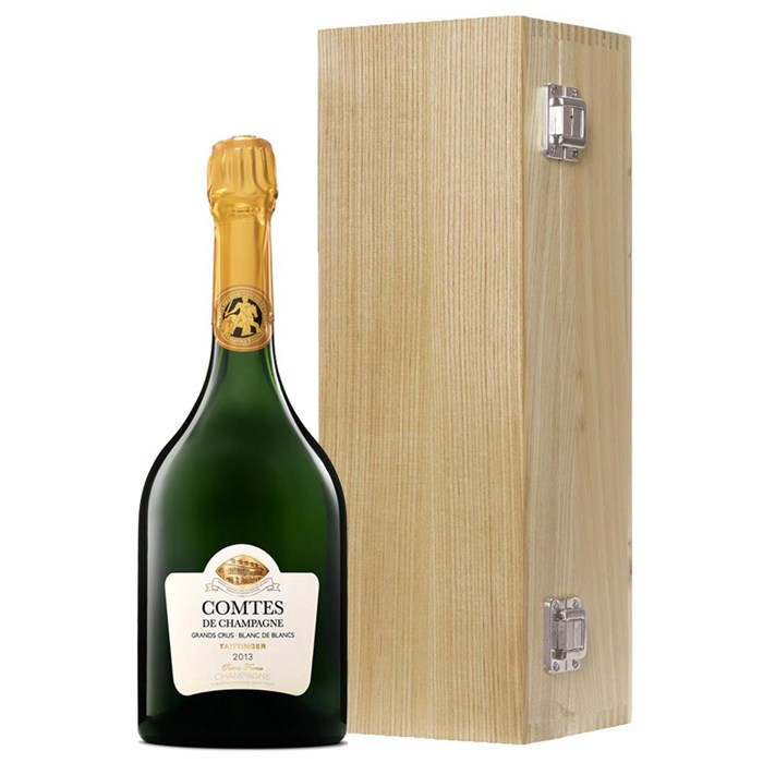 View Taittinger Comtes de Grand Crus Champagne 2013 75cl Oak Luxury Gift Boxed