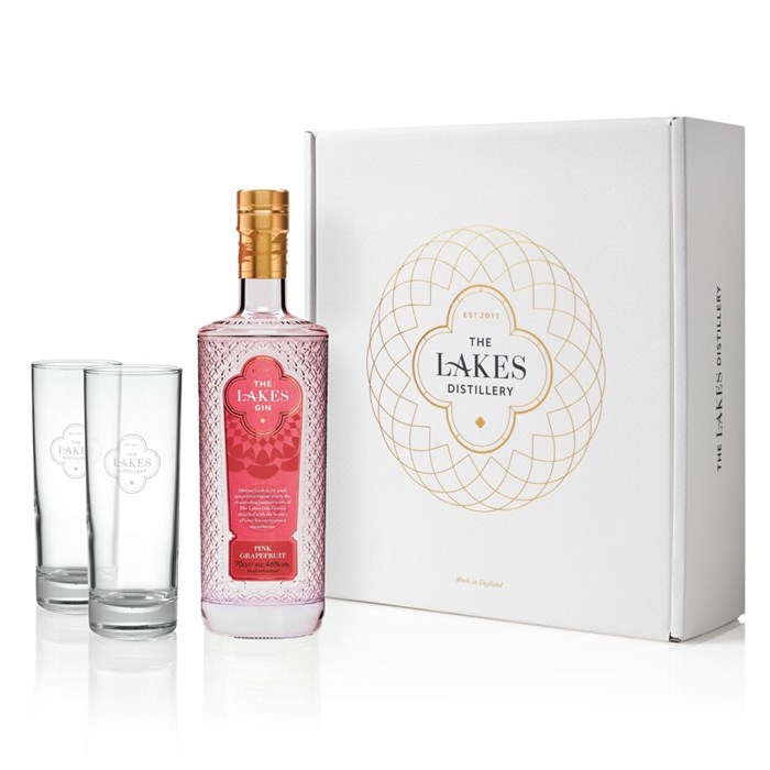 View The Lakes Pink Gin Gift Pack with Glasses