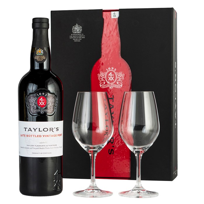 View Taylors Late Bottled Vintage Port 2016 & Glasses Gift Box