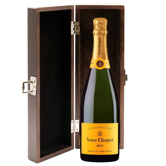 View Veuve Clicquot Brut Yellow Label Champagne 75cl in Luxury Elm Wood  Gift Box