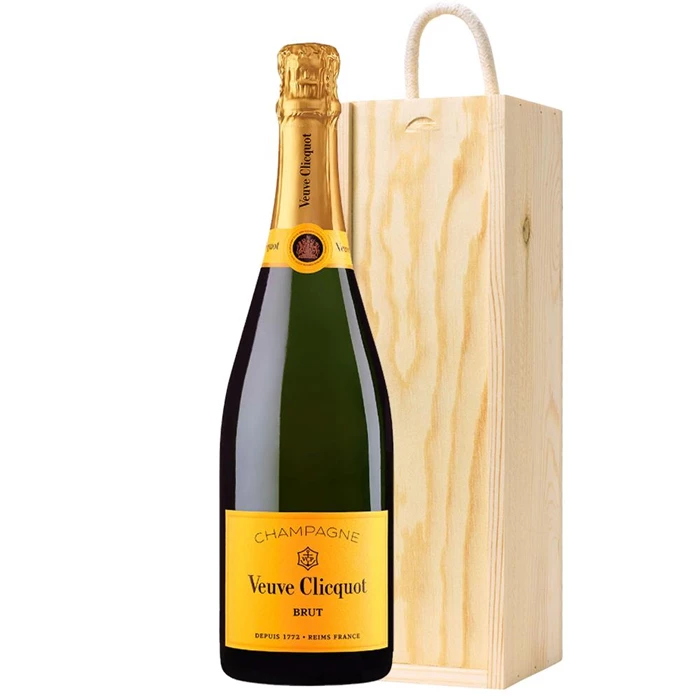 View Veuve Clicquot Brut Yellow Label Champagne 75cl In Pine Gift Box