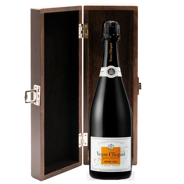 View Veuve Clicquot Demi-Sec Champagne 75cl in Luxury Elm Wood  Gift Box