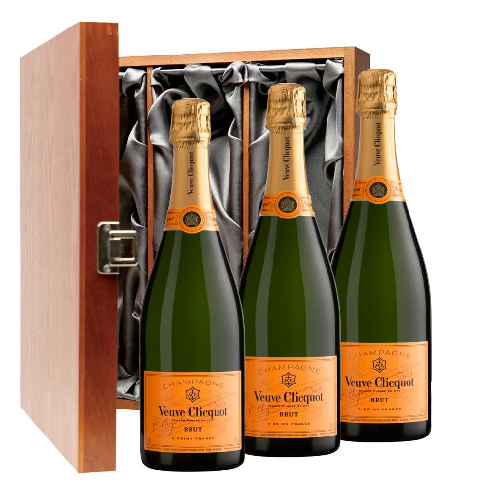 Veuve Clicquot Yellow Label Brut 75cl Three Bottle Luxury Gift Box 