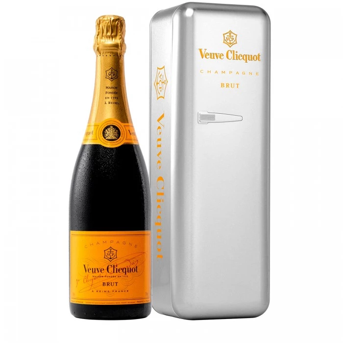 View Veuve Clicquot Yellow Label Brut Metal Fridge Limited Edition