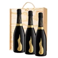 Buy & Send 3 x Bottega Vino dei Poeti Prosecco 75cl In A Pine Wooden Gift Box