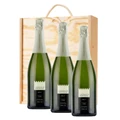 Buy & Send 3 x Castillo de Mont-Blanc Cava 75cl In A Pine Wooden Gift Box