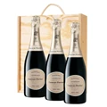 Buy & Send 3 x Laurent Perrier Demi-Sec Champagne 75cl In A Pine Wooden Gift Box