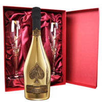 Buy & Send Armand de Brignac Brut Gold 75cl And Royal Scot Glasses Burgundy Gift Box Set