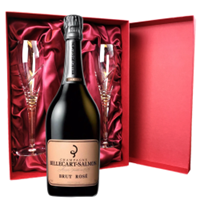 Buy & Send Billecart Salmon Le Rose Champagne 75cl And Royal Scot Glasses Burgundy Gift Box Set