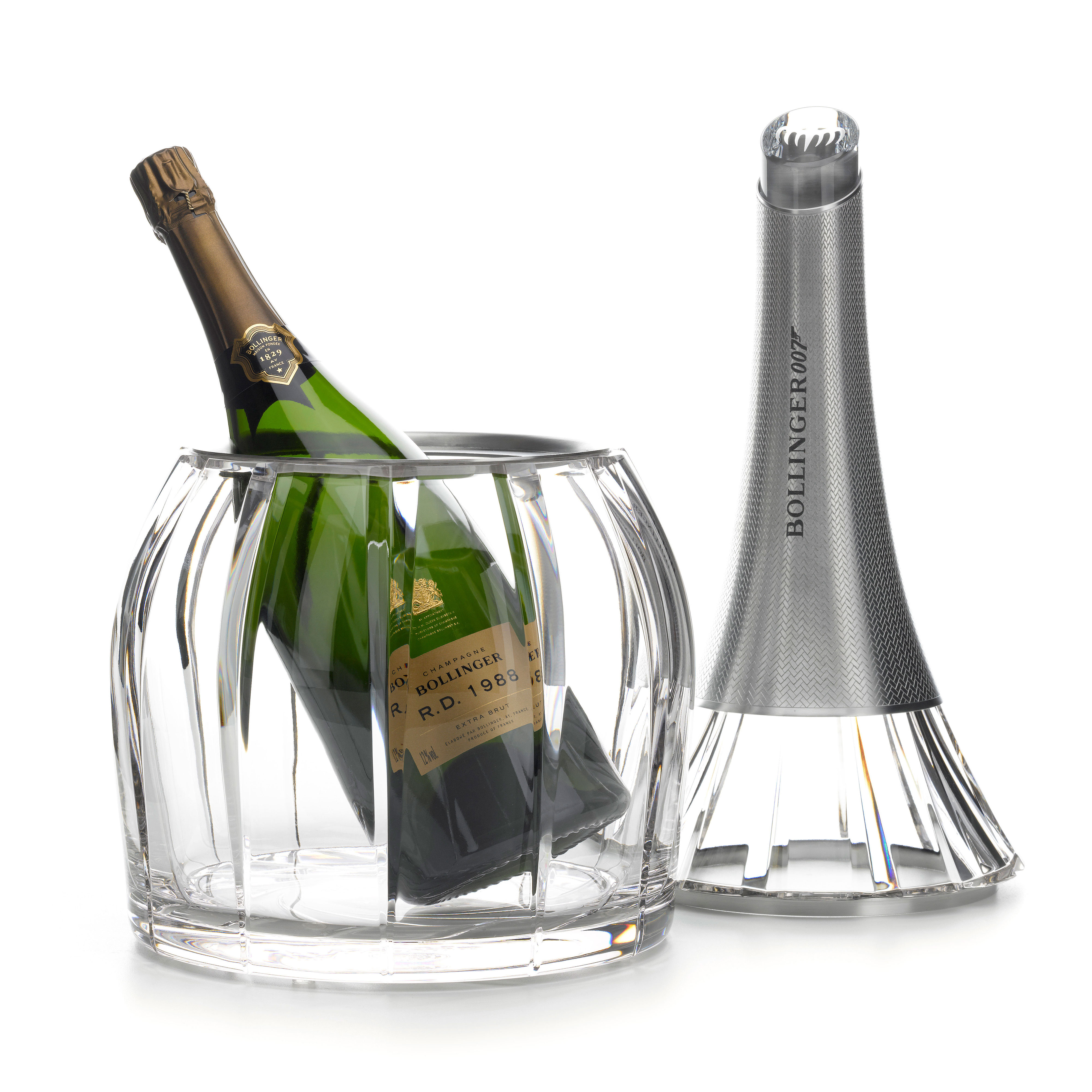 Buy & Send Bollinger James Bond Spectre R.D 1988 Magnum Encased in Saint Louis Crystal Ice Bowl