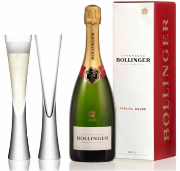 Buy & Send Bollinger Brut Champagne, NV, 75cl With LSA Moya Flutes