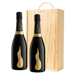 Buy & Send Bottega Vino dei Poeti Prosecco 75cl Twin Pine Wooden Gift Box (2x75cl)