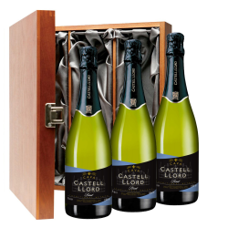 Buy & Send Castell Llord Brut Cava 75cl Three Bottle Luxury Gift Box
