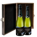 Buy & Send Castell Llord Brut Cava 75cl Twin Luxury Elm Wood Gift Box (2x75cl)