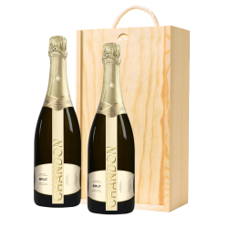 Buy & Send Chandon Brut Sparkling Wine 75cl Twin Pine Wooden Gift Box (2x75cl)