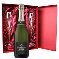 Buy & Send Chassenay d'Arce Cuvee Premiere Brut Champagne 75cl And Royal Scot Glasses Burgundy Gift Box Set