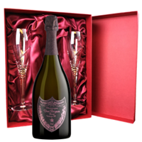 Buy & Send Dom Perignon, Rose 2009 75cl And Royal Scot Glasses Burgundy Gift Box Set