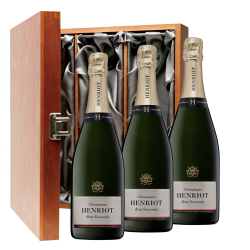 Buy & Send Henriot Brut Souverain Champagne 75cl Three Bottle Luxury Gift Box