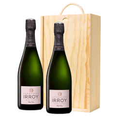 Buy & Send Irroy Brut Rose Champagne 75cl Twin Pine Wooden Gift Box (2x75cl)