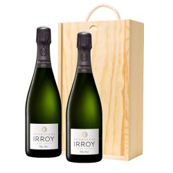 Buy & Send Irroy Extra Brut Champagne 75cl Twin Pine Wooden Gift Box (2x75cl)