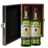 Buy & Send Jameson Irish Whiskey 70cl Twin Luxury Elm Wood Gift Box (2x75cl)