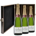 Buy & Send Jules Feraud Brut Champagne 75cl Three Bottle Luxury Elm Wood Gift Box