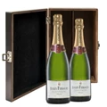 Buy & Send Jules Feraud Brut Champagne 75cl Twin Luxury Elm Wood Gift Box (2x75cl)
