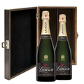 Buy & Send Lanson Le Black Creation Brut Champagne 75cl Twin Luxury Elm Wood Gift Box (2x75cl)