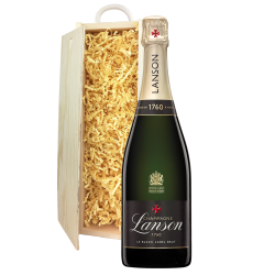 Buy & Send Lanson Le Black Label Brut Champagne 75cl In Pine Gift Box