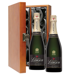 Buy & Send Lanson Le Black Label Brut Champagne 75cl Twin Luxury Gift Boxed (2x75cl)